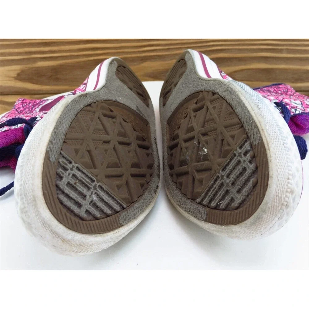 Converse Sz 1 Shoes Girls Youth Sneaker‎ Purple Fabric Lace Up